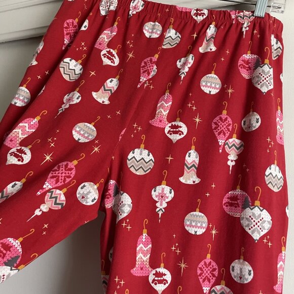 BedHead Flannel NWOT Holiday Bell Ornaments Print Pajama Lounge Pants Size M Red - Picture 6 of 9
